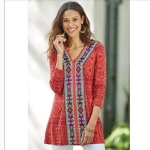 Soft Surroundings Kalahari Tunic Top Small
